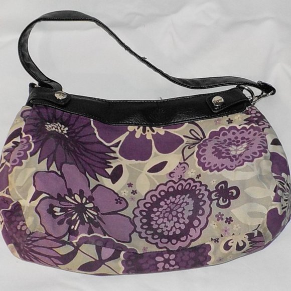 Thirty One purse purple gray cover black handle - Picture 1 of 3